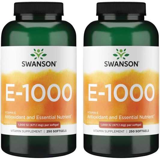 Swanson vitamina E natural 1000 UI 250 cápsulas blandas pack 2