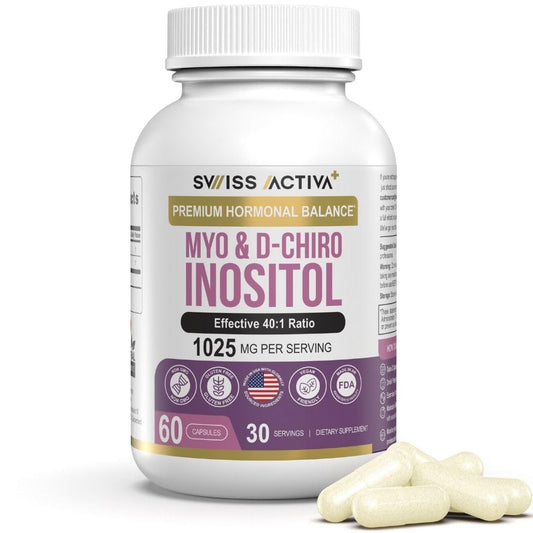Swiss Activa+ Mio y D-Ciro Inositol suplemento hormonal mujeres