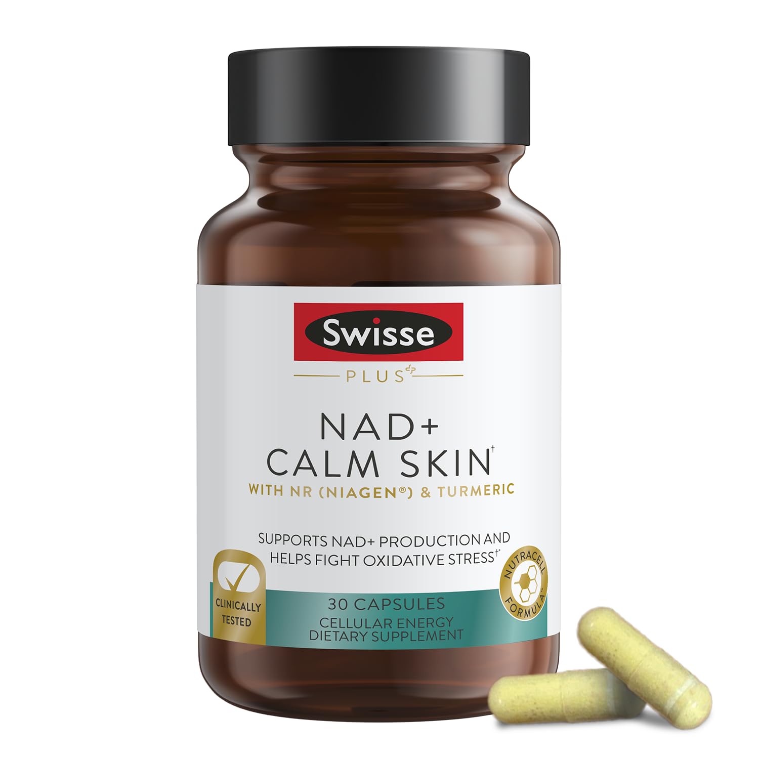 Swisse Plus NAD+ Calm Skin suplemento para piel saludable y antienvejecimiento