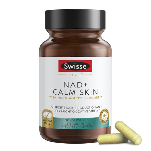 Swisse Plus NAD+ Calm Skin suplemento para piel saludable y antienvejecimiento