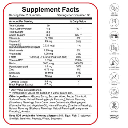 tabla comparativa de hairtamin contra otros productos