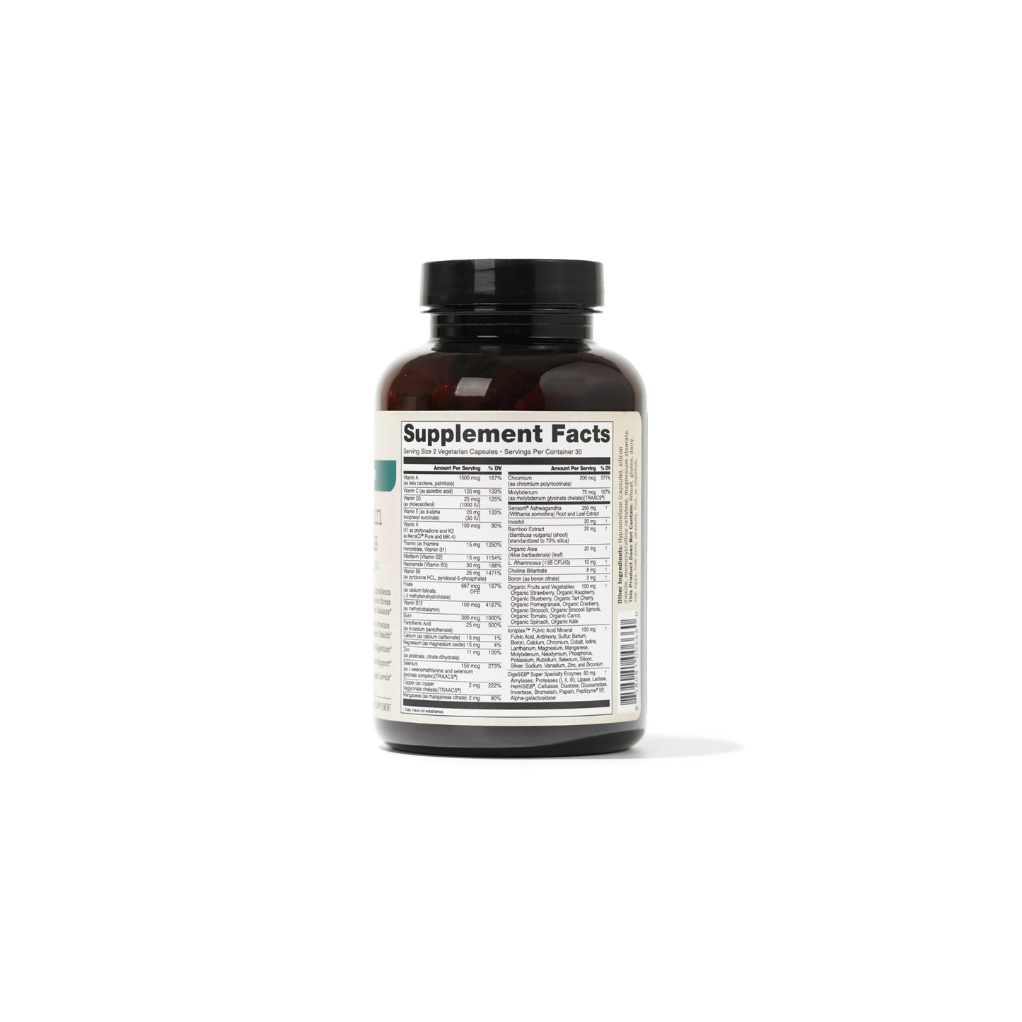 tabla de datos del suplemento multivitamínico para hombres