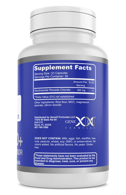 Tabla de ingredientes Genex Formulas NR Nicotinamida Ribósido