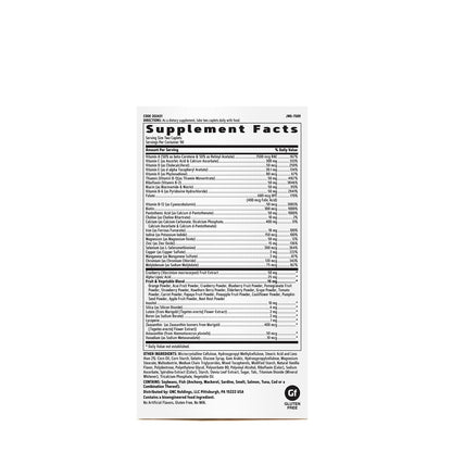 Tabla de ingredientes del multivitamínico GNC para mujeres