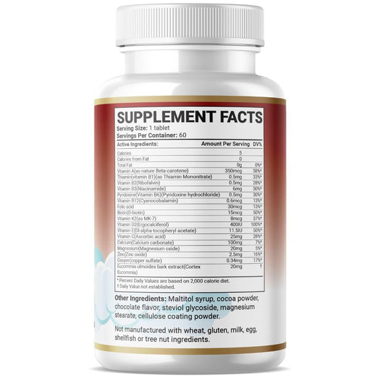 Tabla de ingredientes del suplemento multivitamínico infantil de Organic Strength