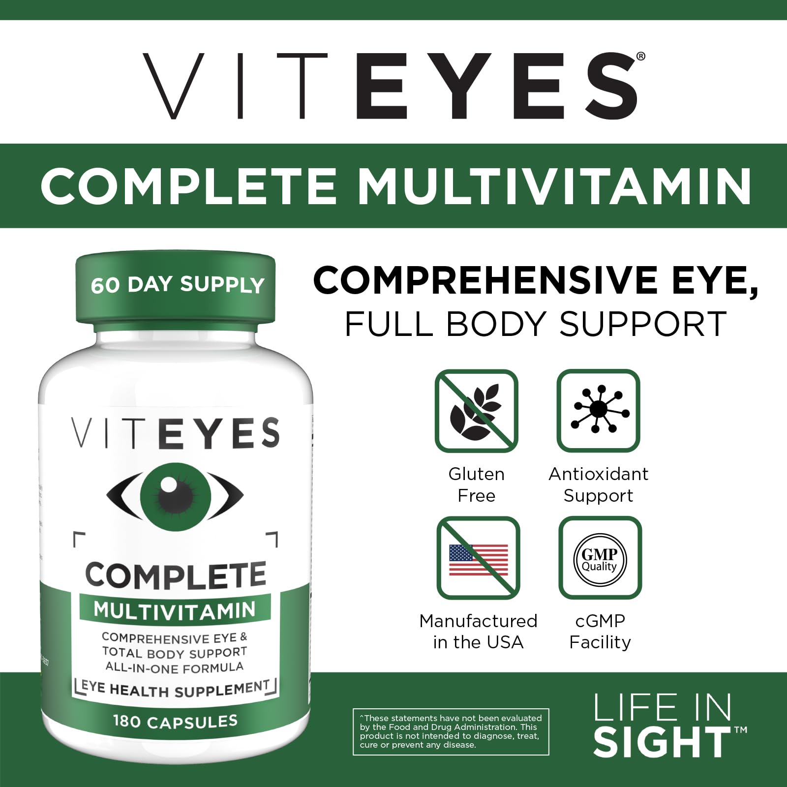 Tabla de ingredientes de Viteyes Completo multivitamínico