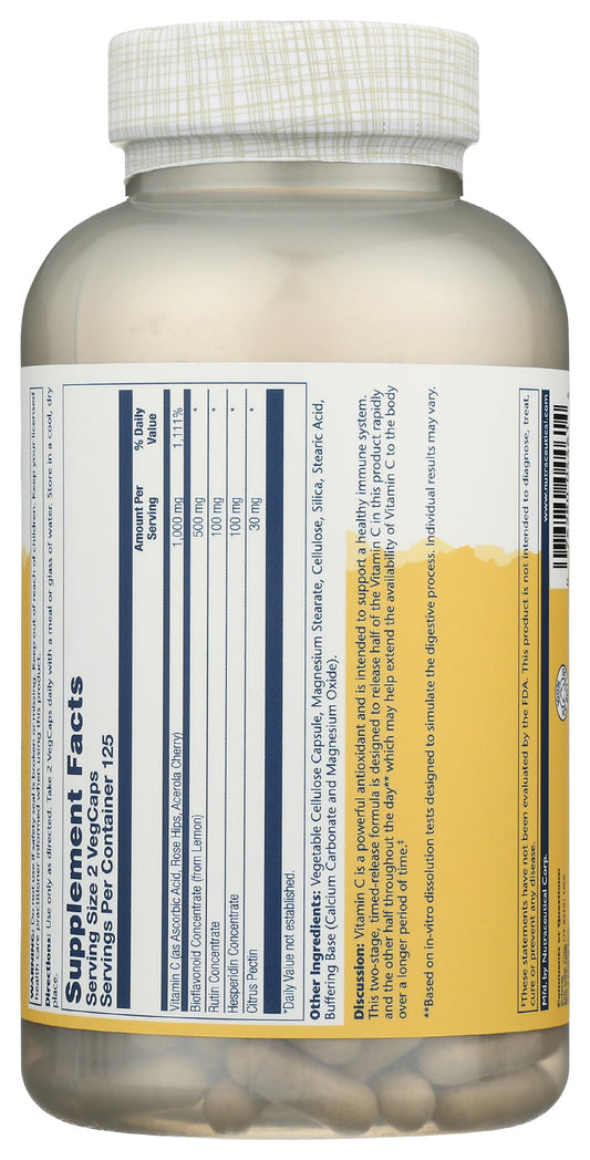 Tabla de liberación gradual vitamina c Solaray Super Bio C