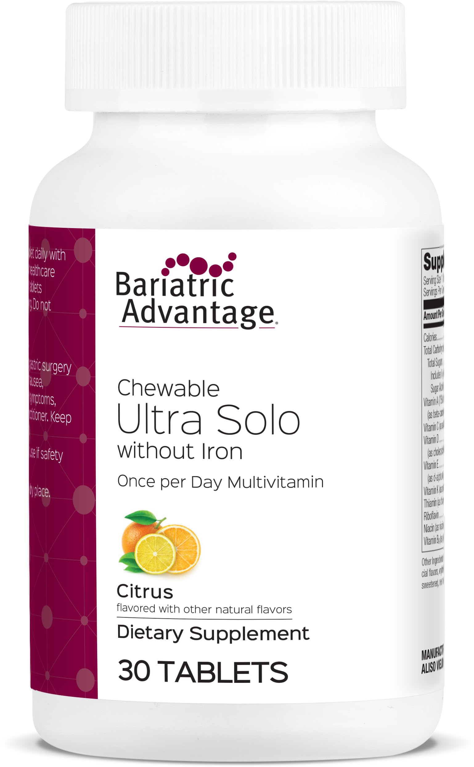 tabla multivitamínica de cítricos bariátrica sin hierro