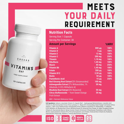 tabla nutricional de CHEERS vitaminas