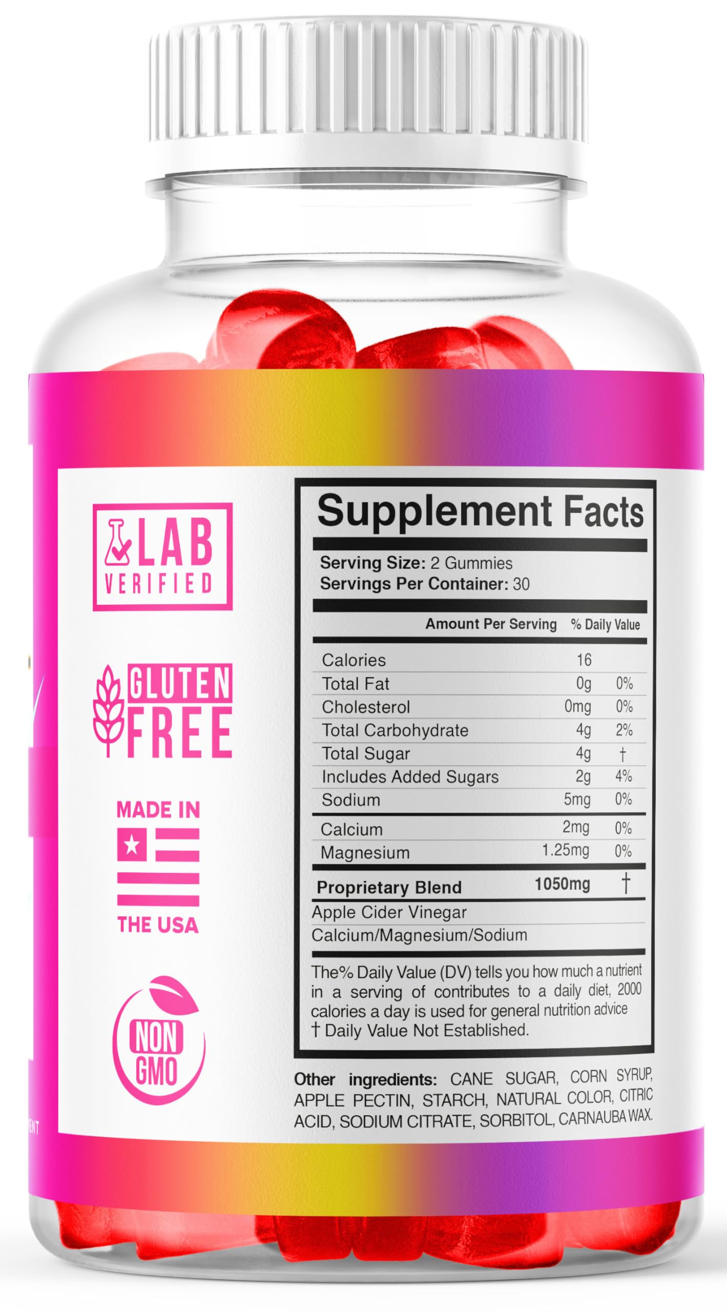 Tabla nutricional detallada de las gominolas K3 Mineral Keto.