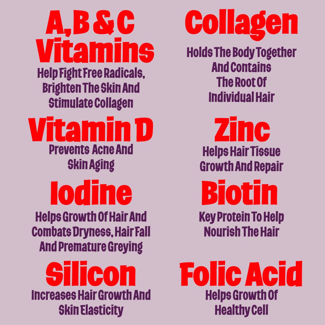 tabla nutricional gomitas biotina colágeno vitaminas