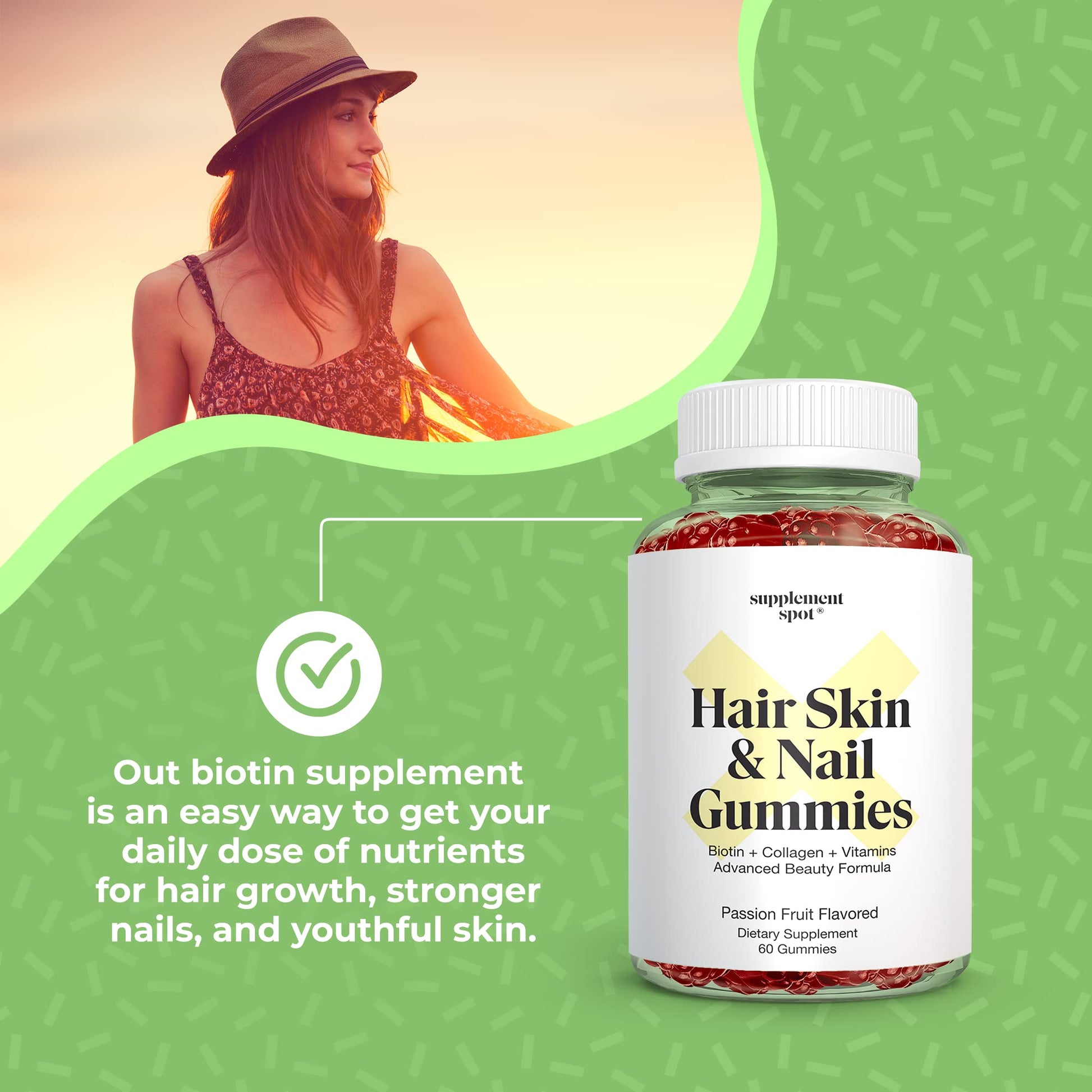 tabla nutricional gomitas biotina supplement spot