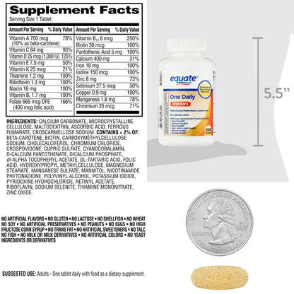 tabla nutricional multivitaminico diario mujeres