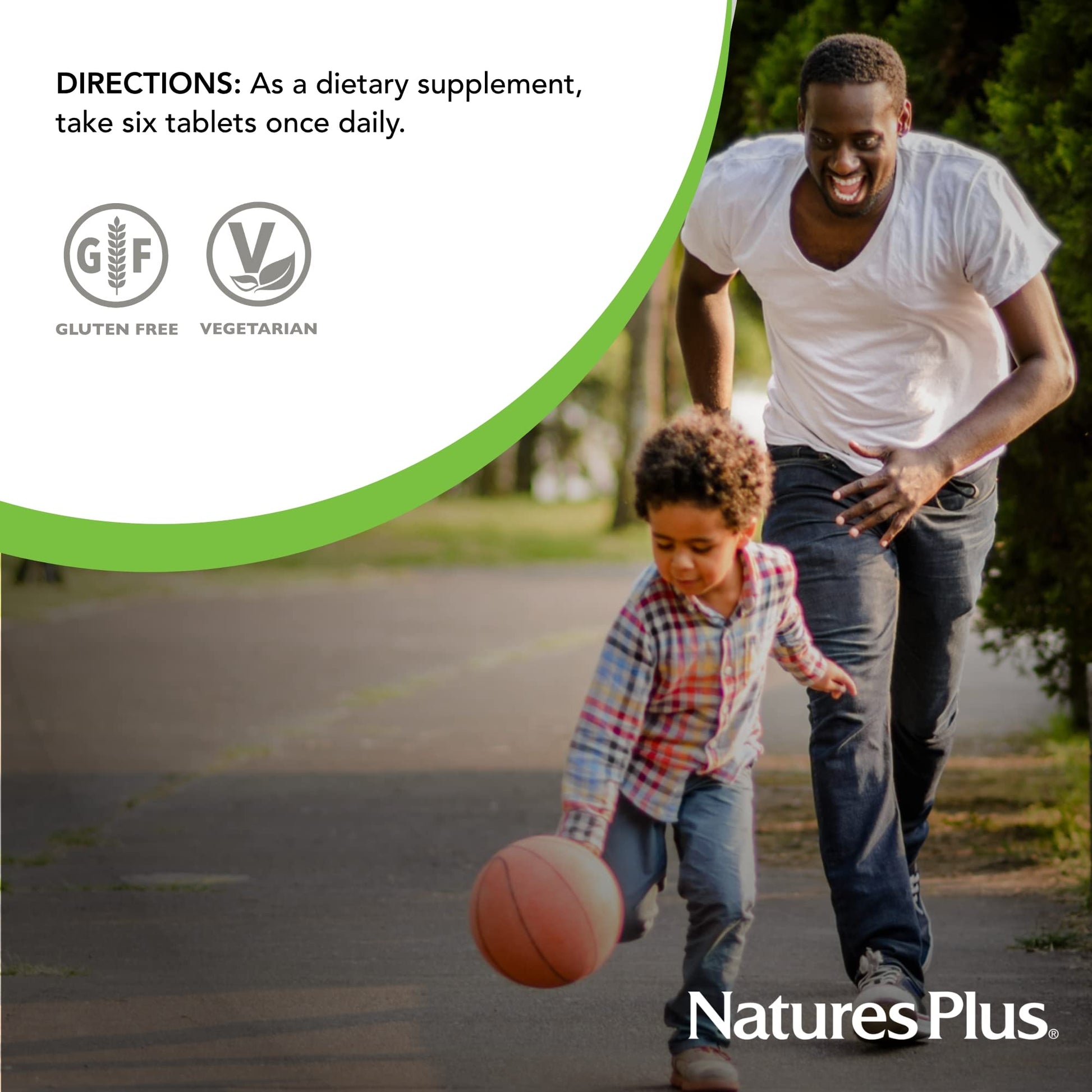 Tabla nutricional del multivitamínico Natures Plus Source of Life Gold