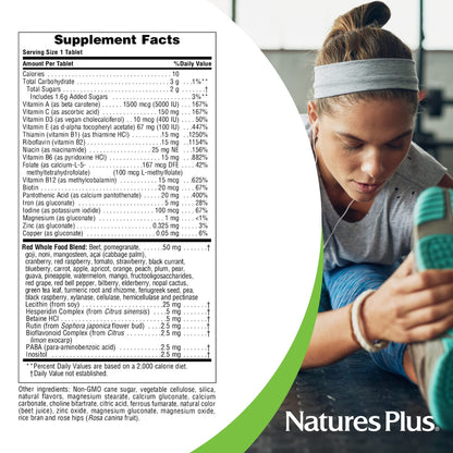 Tabla nutricional de multivitamínico NaturesPlus
