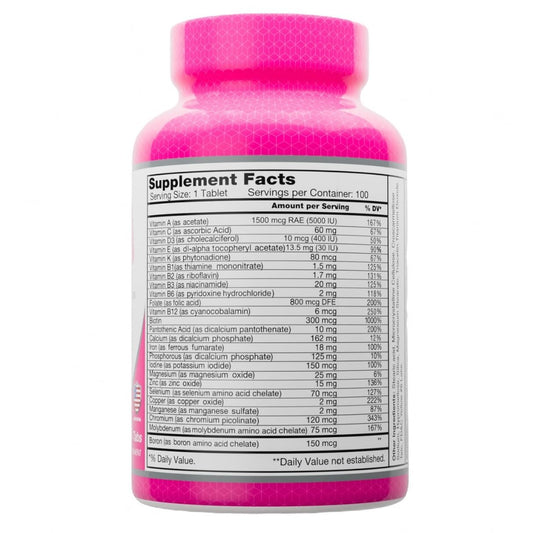 tabla nutricional suplemento multivitaminas mujer ingredientes
