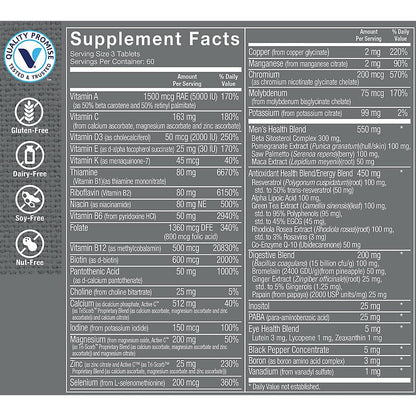 tabla nutricional vitaminas ultimate man