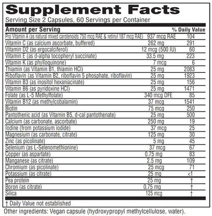 Tabla nutricional de Vitanica Vegan Symmetry