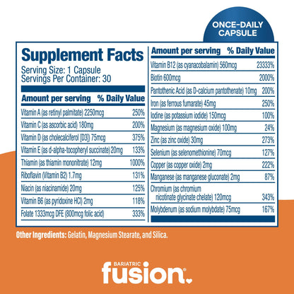 Tabla de nutrientes Bariatric Fusion