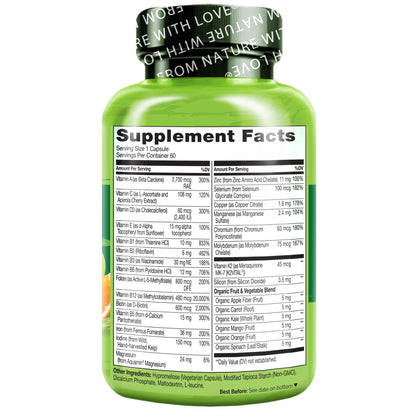 Tabla de nutrientes del multivitamínico bariátrico