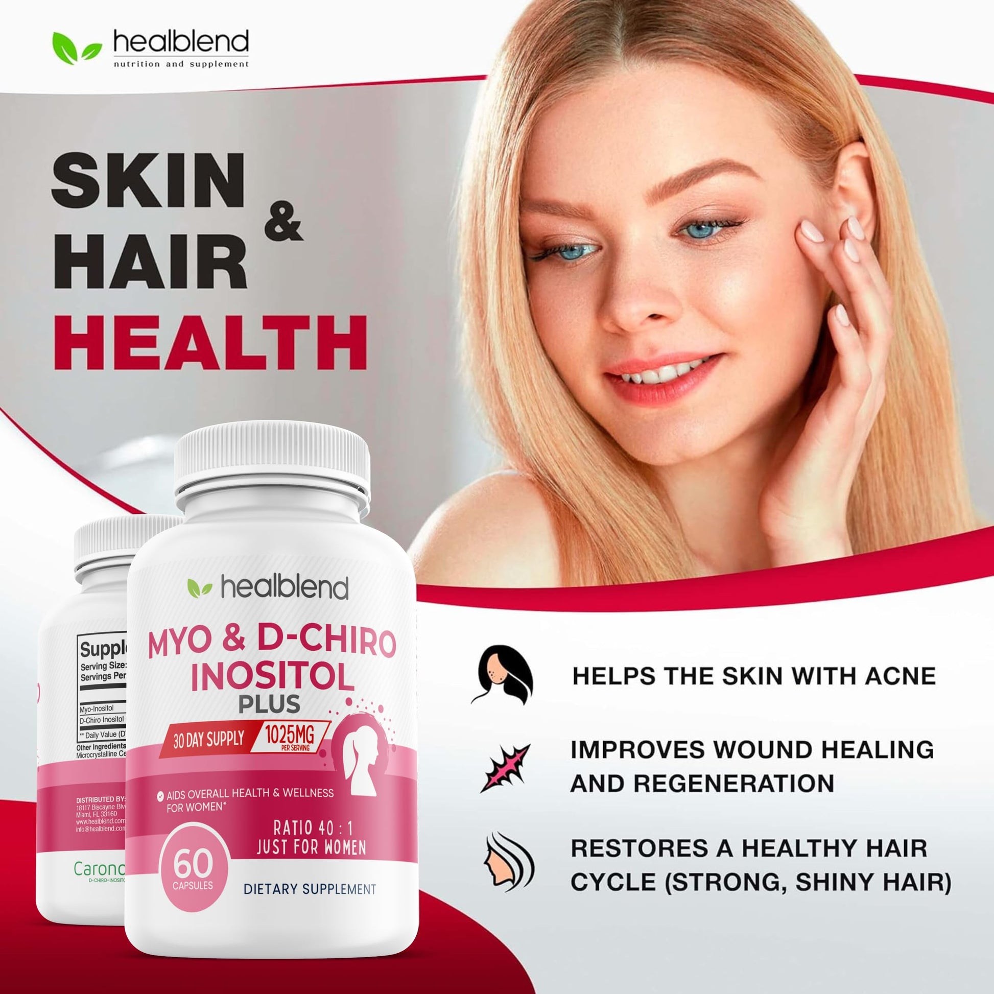 Tabla nutrimental healblend Myo & D-Chiro Inositol Plus