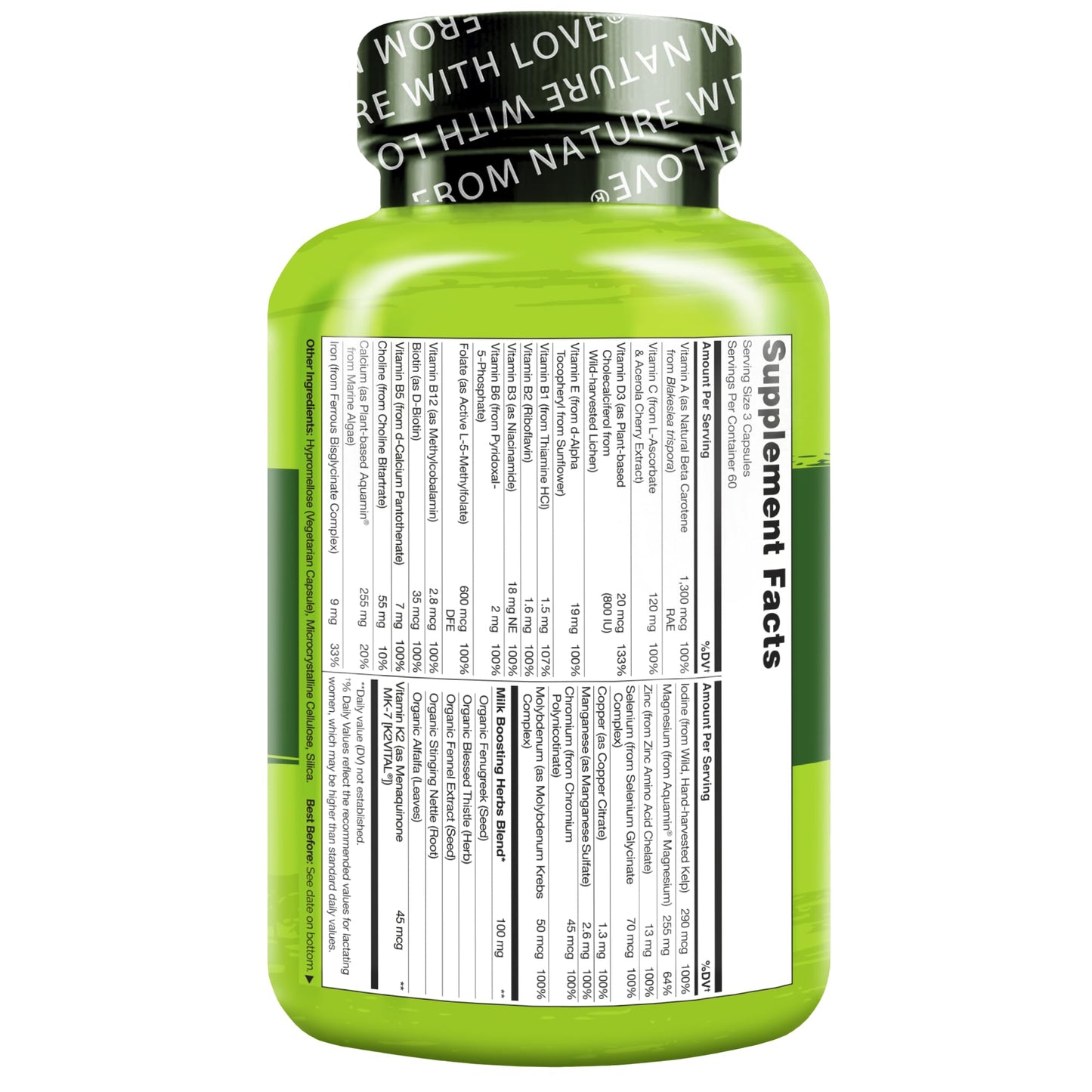 Tabla de suplementación NATURELO postnatal