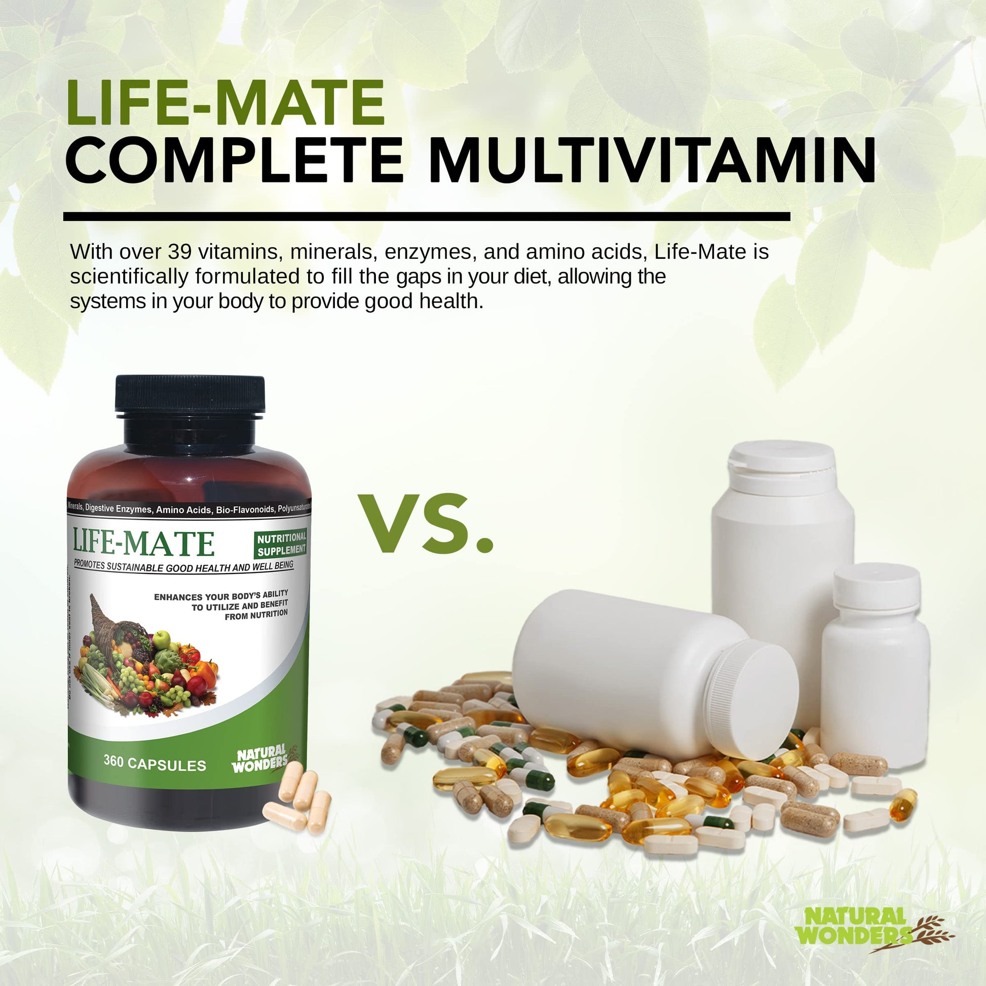 tabla de suplementos life mate vitaminas y minerales