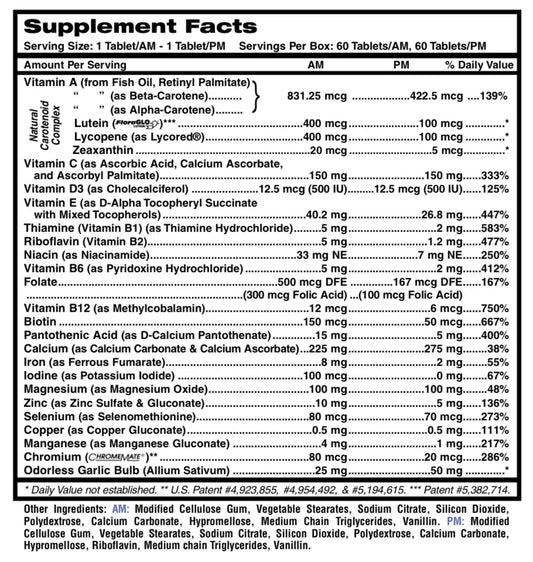 Tabla de suplementos MDR Fitness