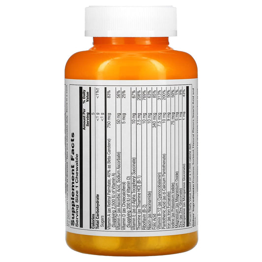 Tabla de suplementos en multivitamínico Thompson