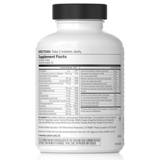 Tabla de suplementos Shaklee Vita-Lea para hombres