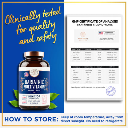 tabla de suplementos de vitaminas bariátricas
