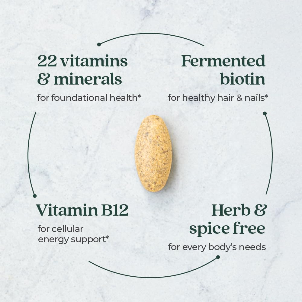 Tabla de vitaminas y minerales del multivitamínico