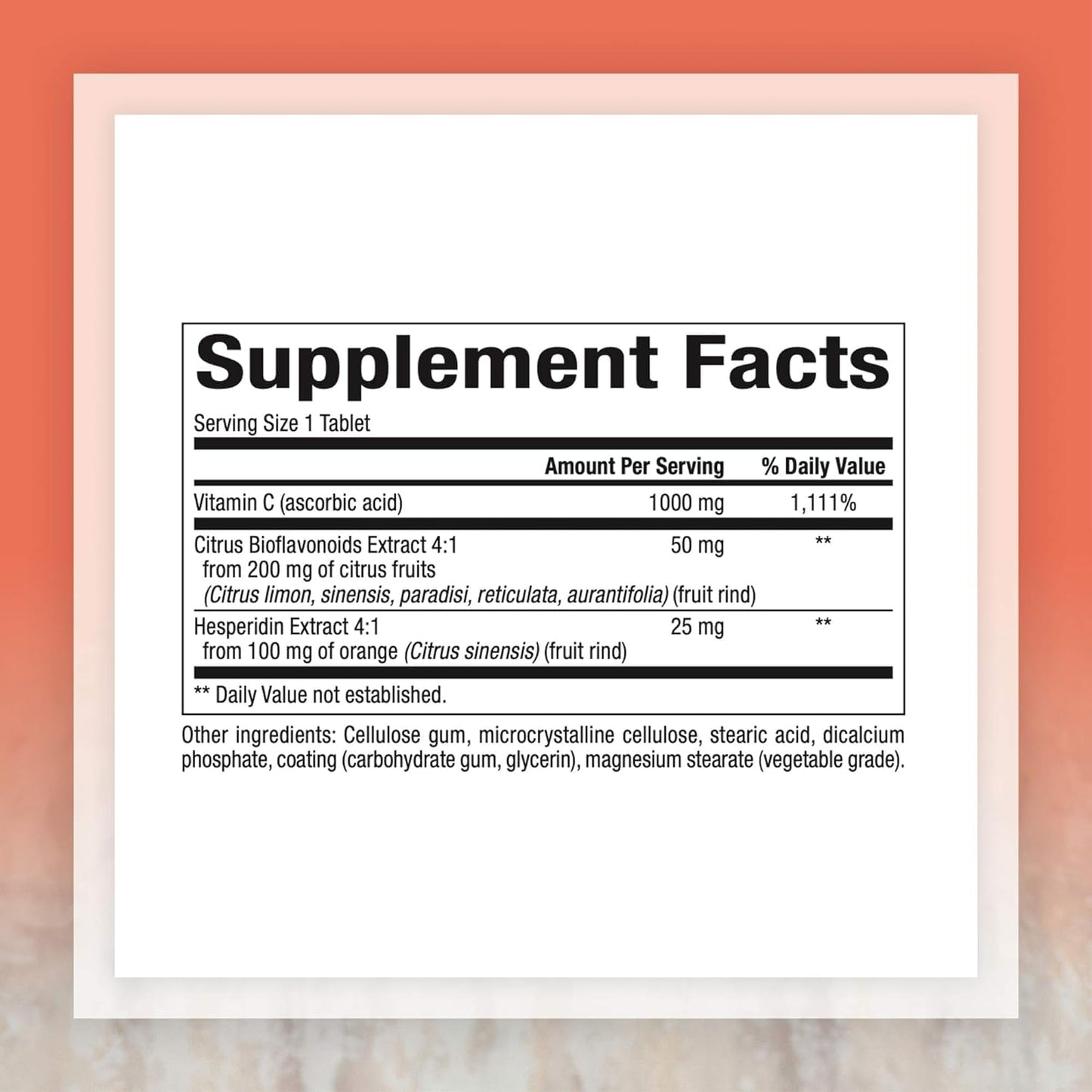Tablet Natural Factors Vitamina C 1000mg liberación prolongada