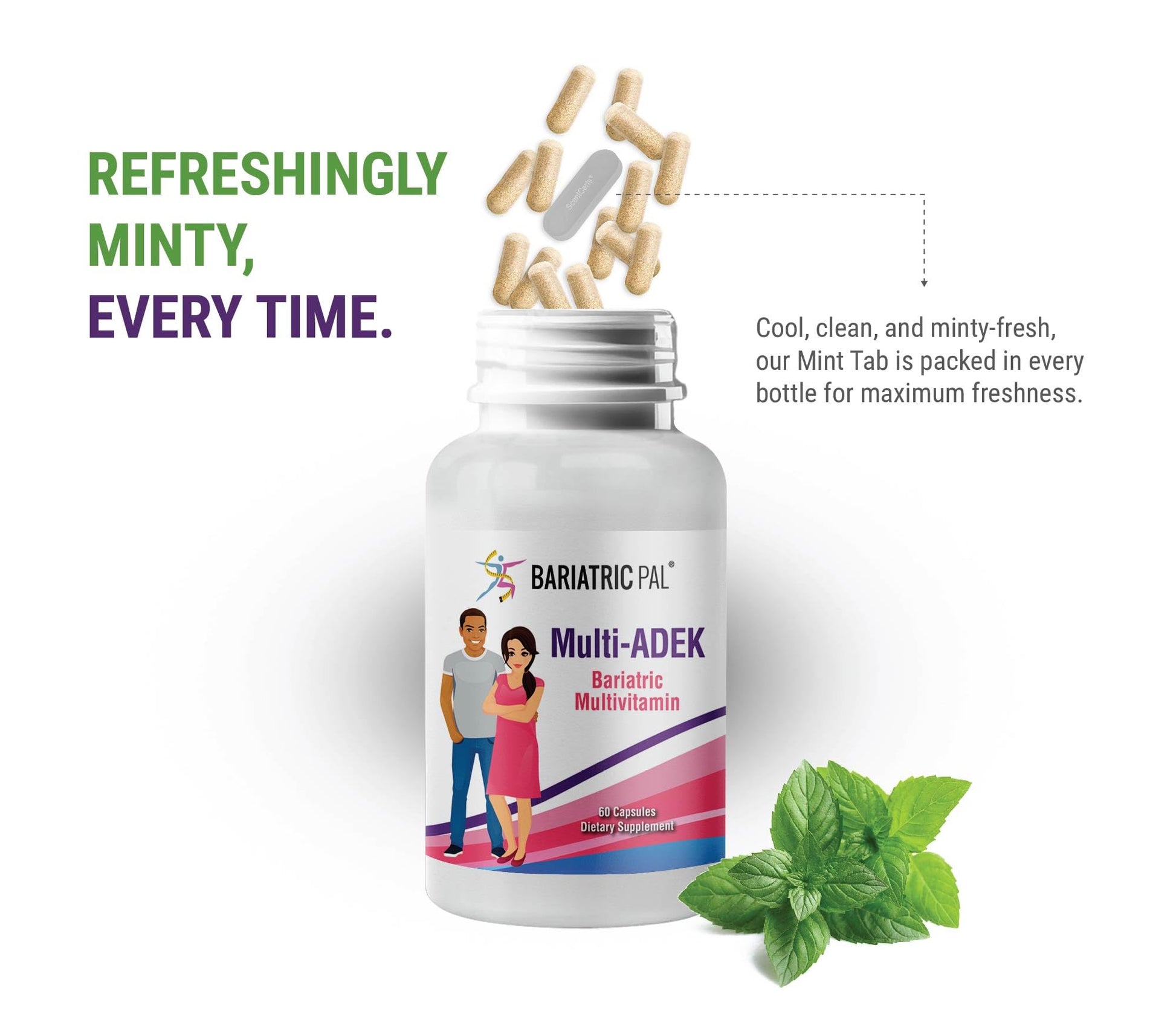Tableta de menta para mantener frescura en BariatricPal multi-ADEK.