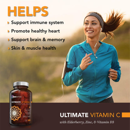 Tableta de suplemento Vitamina C más cerca OmniBiotics