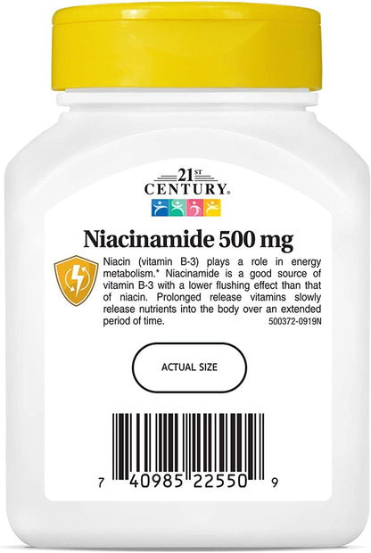 Tabletas 21st Century niacinamida para energía y piel saludable