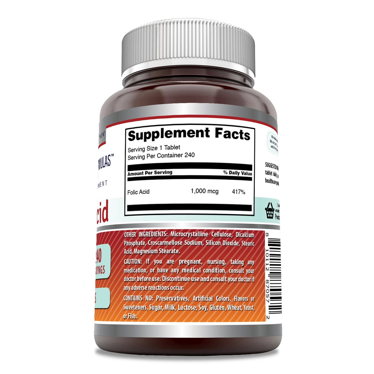 Tabletas de ácido fólico Amazing Formulas 1000 mcg