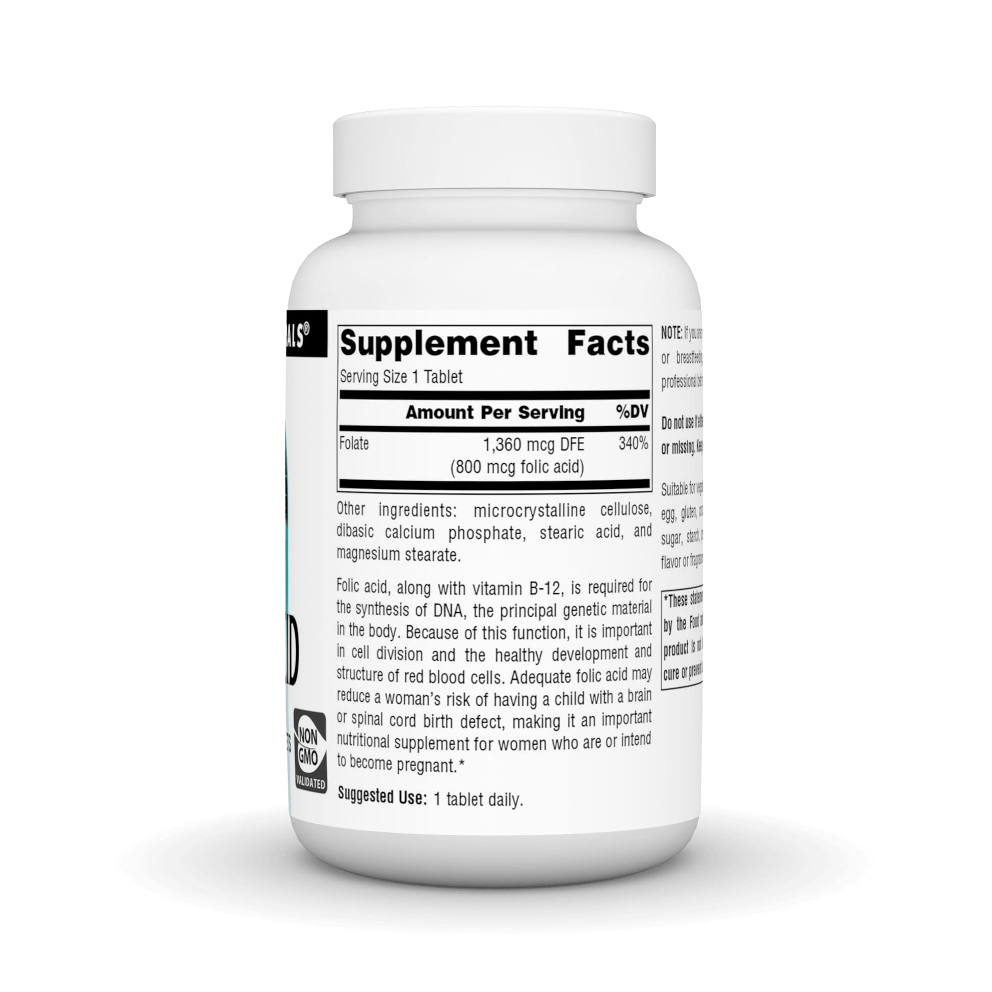 Tabletas Ácido Fólico Source Naturals de 800 mcg