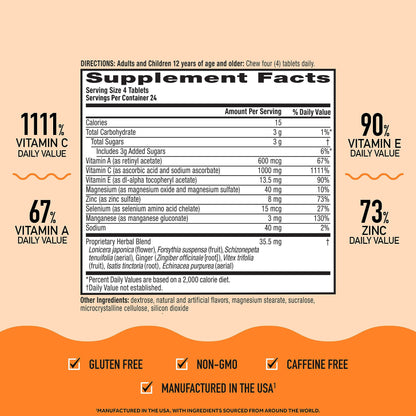 Tabletas Airborne Vitamina C 1000mg y Zinc