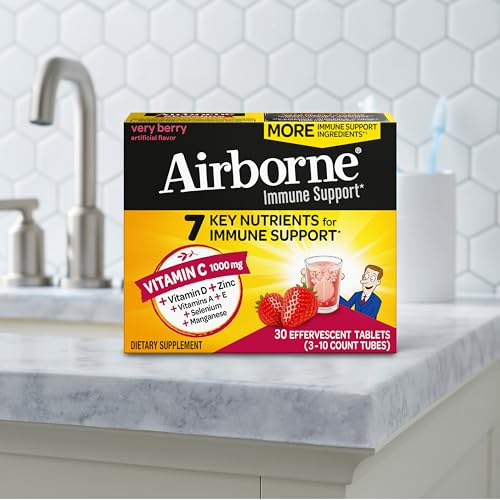 Tabletas Airborne con vitaminas antioxidantes y zinc