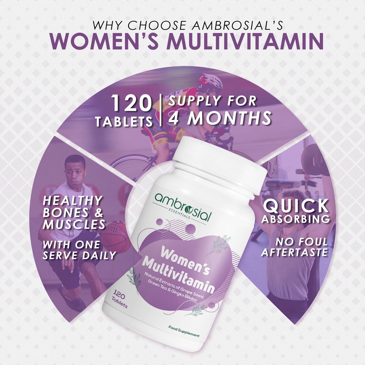 Tabletas Ambrosial Multivitaminas para salud femenina