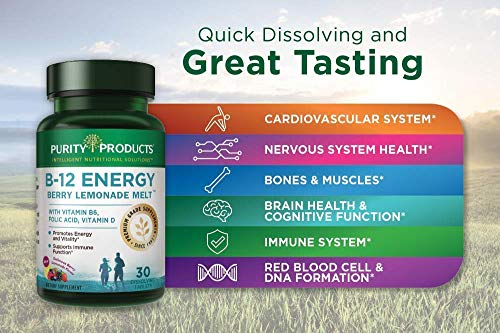 Tabletas B12 Energy Berry Lemonade Melts sabor frutos rojos