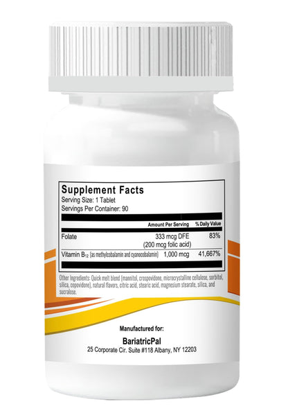 Tabletas BariatricPal B12 rápida disolución post cirugia bariátrica