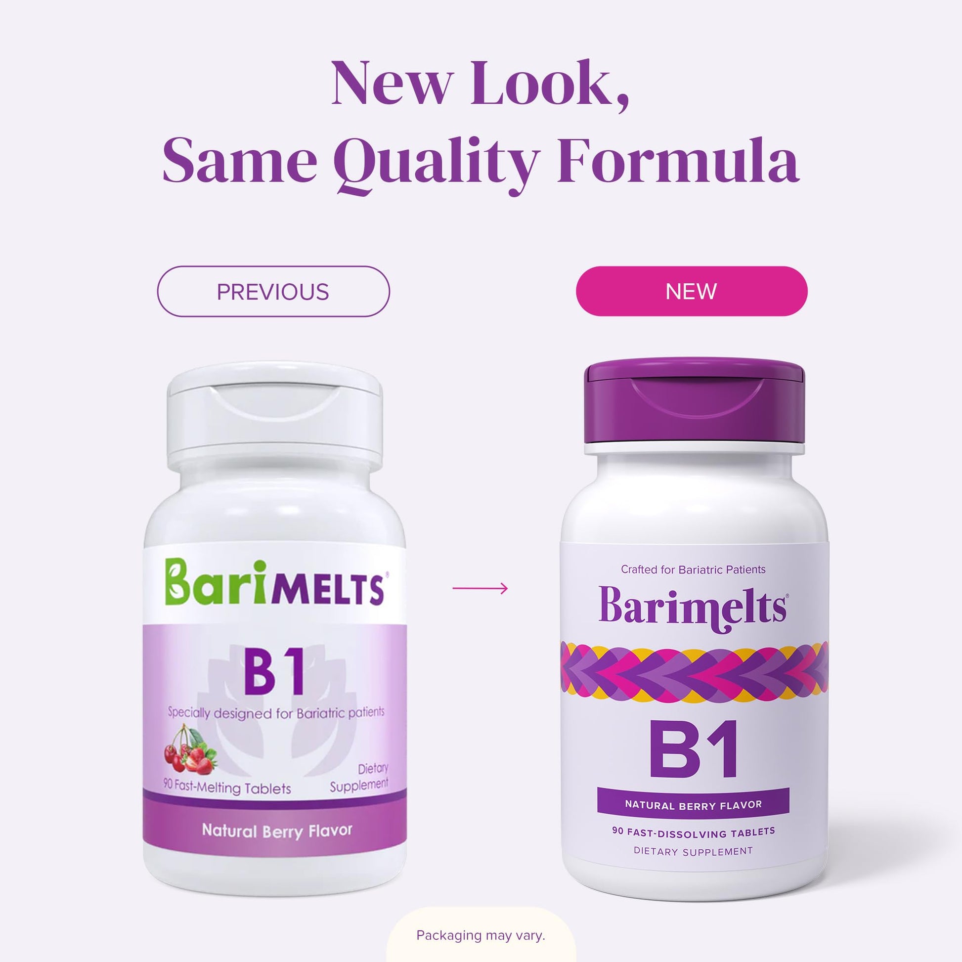Tabletas Barimelts B1 sabor natural a baya para absorción rápida