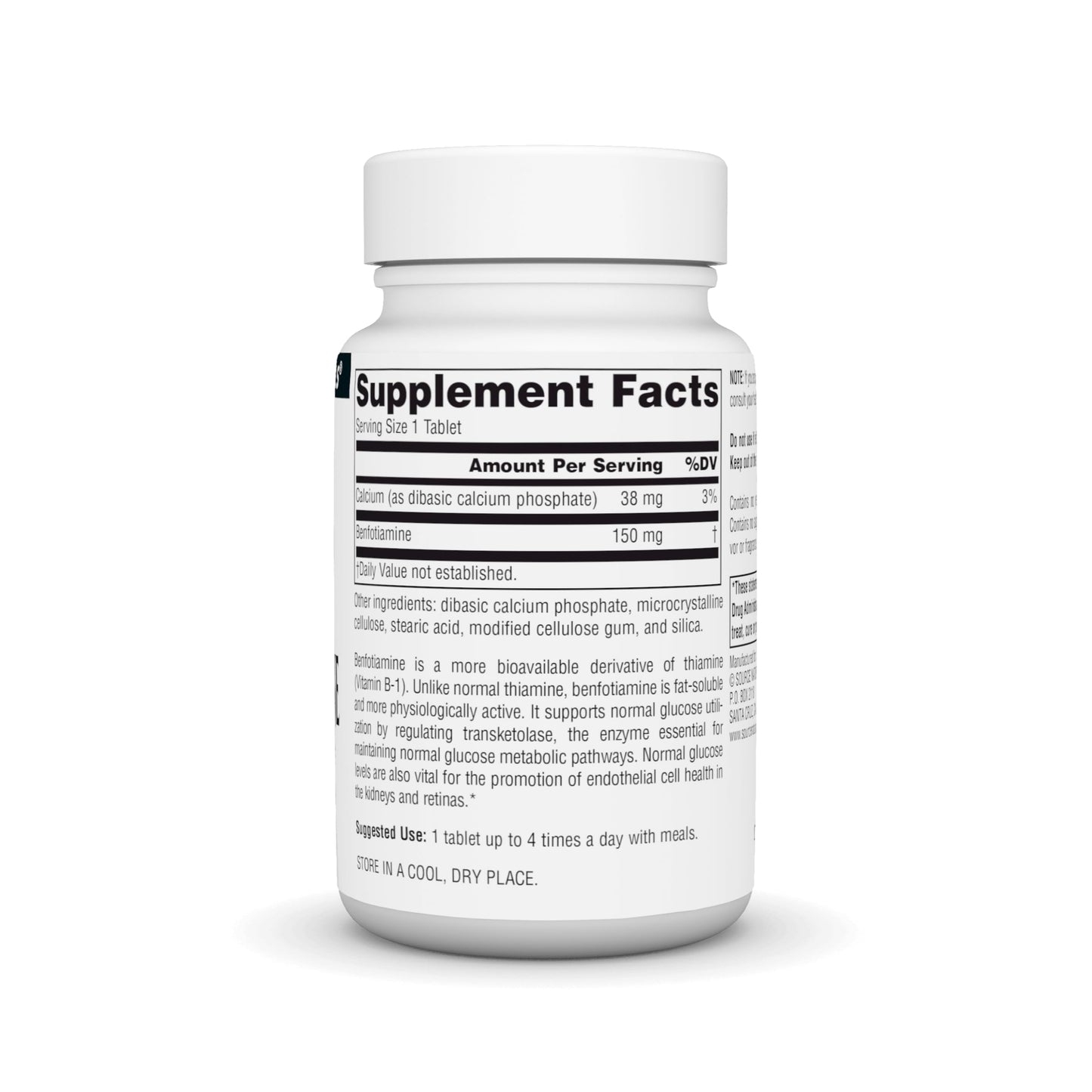 Tabletas benfotiamina Source Naturals apoyo glucosa y nervios