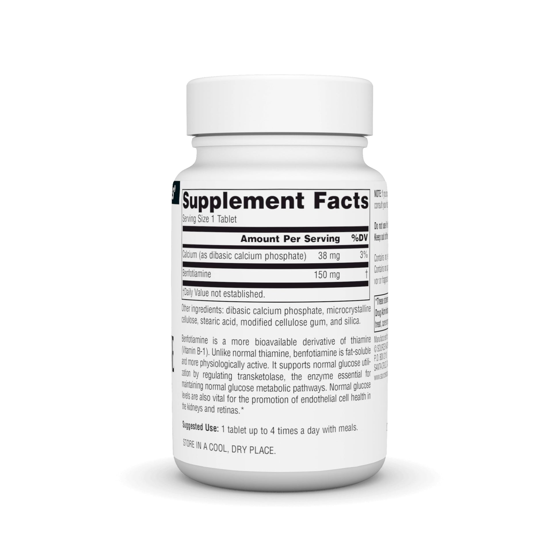 Tabletas benfotiamina Source Naturals apoyo glucosa y nervios