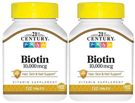 Tabletas de biotina 10000 mcg 21st Century 2 unidades