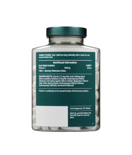 Tabletas blancas de vitamina C 1500mg liberación lenta H and B