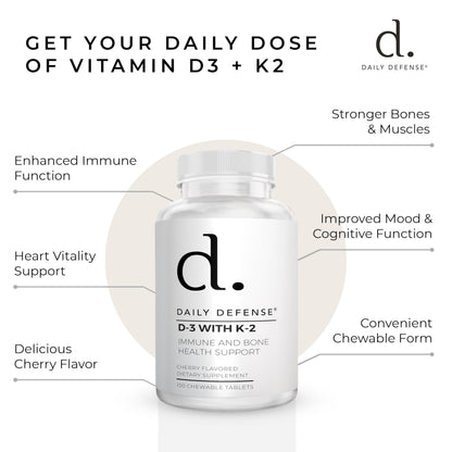 Tabletas chewable daily defense vitamina d3 k2