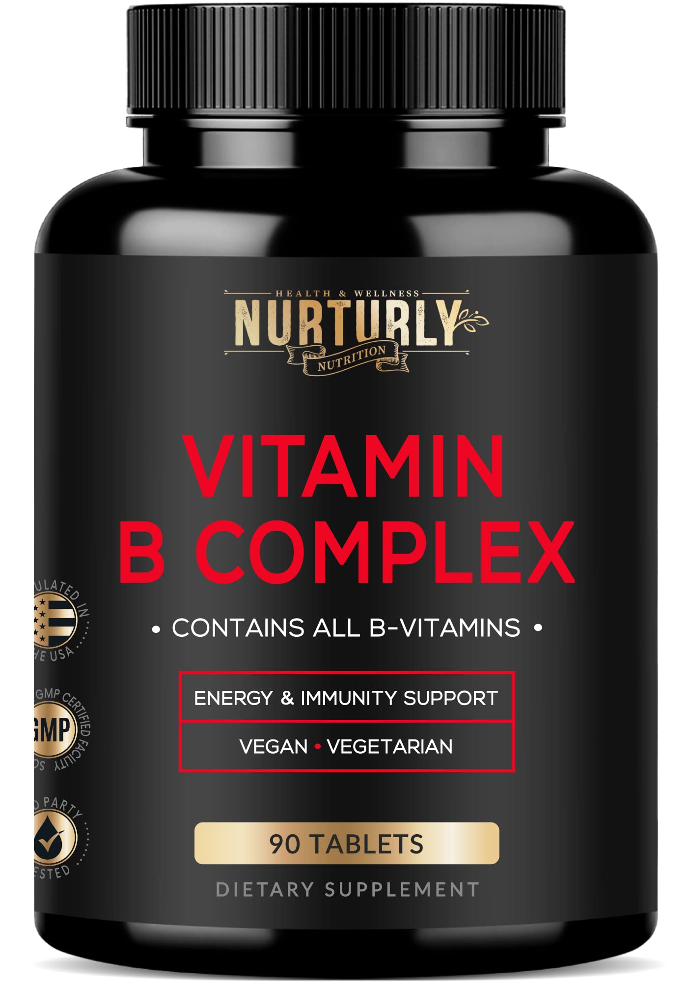 Tabletas complejo B y cúrcuma NURTURLY para salud articular y energía